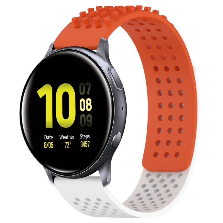 Bracelet de montre en silicone à pois 3D respirants avec trous de 20 mm, pour Samsung Galaxy Watch 4 Classic 42 mm, pour Samsung Galaxy Watch Active 2 44 mm, pour Samsung Galaxy Watch Active 2 40 mm