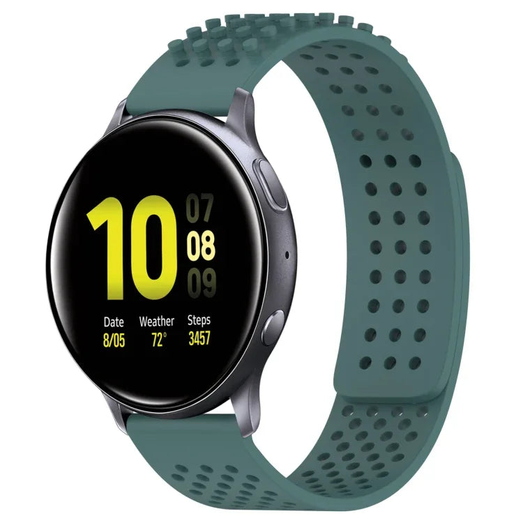 Bracelet de montre en silicone à pois 3D respirants avec trous de 20 mm, pour Samsung Galaxy Watch 4 Classic 42 mm, pour Samsung Galaxy Watch Active 2 44 mm, pour Samsung Galaxy Watch Active 2 40 mm