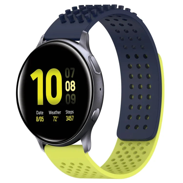Bracelet de montre en silicone à pois 3D respirants avec trous de 20 mm, pour Samsung Galaxy Watch 4 Classic 42 mm, pour Samsung Galaxy Watch Active 2 44 mm, pour Samsung Galaxy Watch Active 2 40 mm