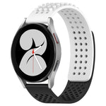 Bracelet de montre en silicone respirant à trous 20mm avec points 3D, pour Samsung Galaxy Watch 4 44mm, pour Samsung Galaxy Watch 4 40mm, pour Samsung Galaxy Watch 4 Classic 46mm