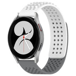 Bracelet de montre en silicone respirant à trous 20mm avec points 3D, pour Samsung Galaxy Watch 4 44mm, pour Samsung Galaxy Watch 4 40mm, pour Samsung Galaxy Watch 4 Classic 46mm