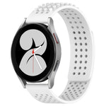 Bracelet de montre en silicone respirant à trous 20mm avec points 3D, pour Samsung Galaxy Watch 4 44mm, pour Samsung Galaxy Watch 4 40mm, pour Samsung Galaxy Watch 4 Classic 46mm