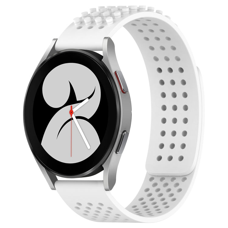 Bracelet de montre en silicone respirant à trous 20mm avec points 3D, pour Samsung Galaxy Watch 4 44mm, pour Samsung Galaxy Watch 4 40mm, pour Samsung Galaxy Watch 4 Classic 46mm