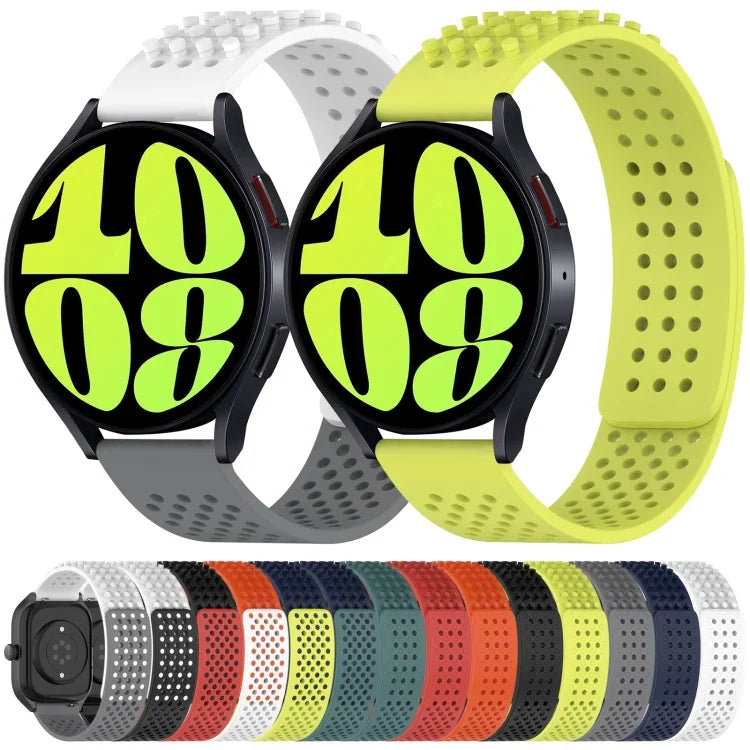 Bracelet de montre en silicone à pois 3D respirants avec trous de 20 mm, pour Samsung Galaxy Watch 4 Classic 42 mm, pour Samsung Galaxy Watch Active 2 44 mm, pour Samsung Galaxy Watch Active 2 40 mm
