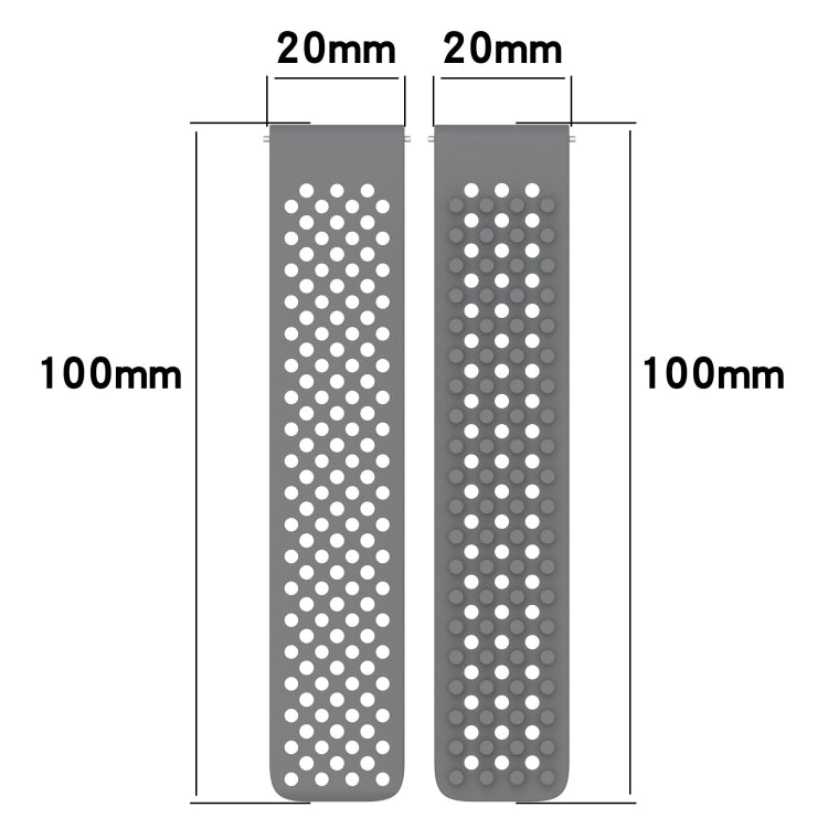 Bracelet de montre en silicone respirant à trous 20mm avec points 3D, pour Samsung Galaxy Watch 4 44mm, pour Samsung Galaxy Watch 4 40mm, pour Samsung Galaxy Watch 4 Classic 46mm