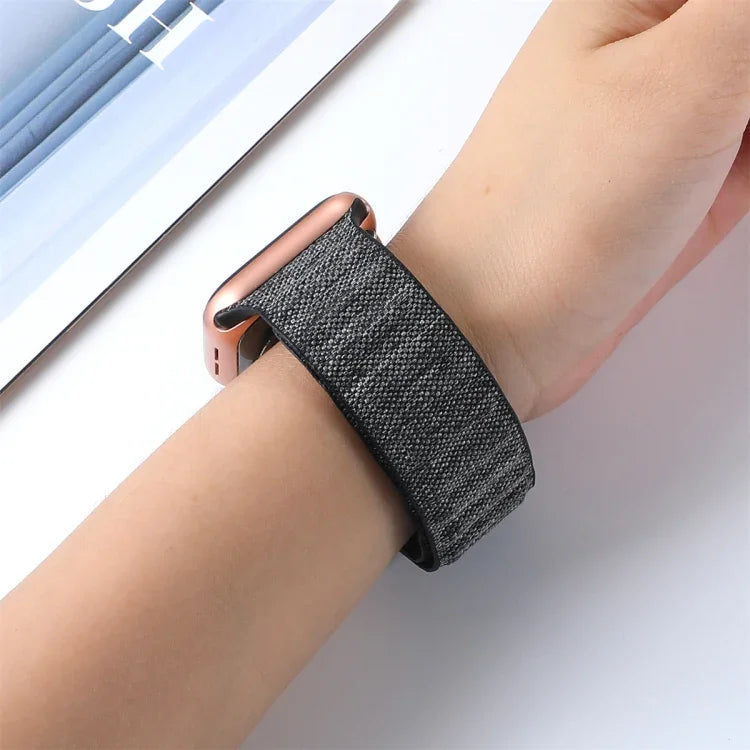 Bracelet de montre magnétique en denim, pour Apple Watch 6 40mm, pour Apple Watch 6 44mm, pour Apple Watch 5 44mm, pour Apple Watch 5 40mm, pour Apple Watch 4 44mm, pour Apple Watch 4 40mm, pour Apple Watch 3 38mm, pour Apple Watch 3 42mm