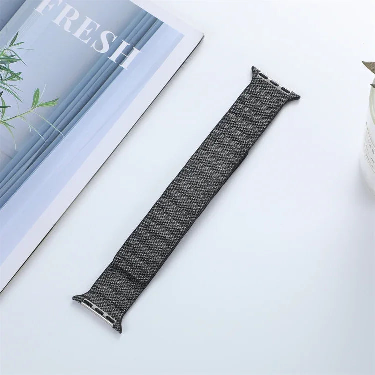 Bracelet de montre magnétique en denim, pour Apple Watch 6 40mm, pour Apple Watch 6 44mm, pour Apple Watch 5 44mm, pour Apple Watch 5 40mm, pour Apple Watch 4 44mm, pour Apple Watch 4 40mm, pour Apple Watch 3 38mm, pour Apple Watch 3 42mm