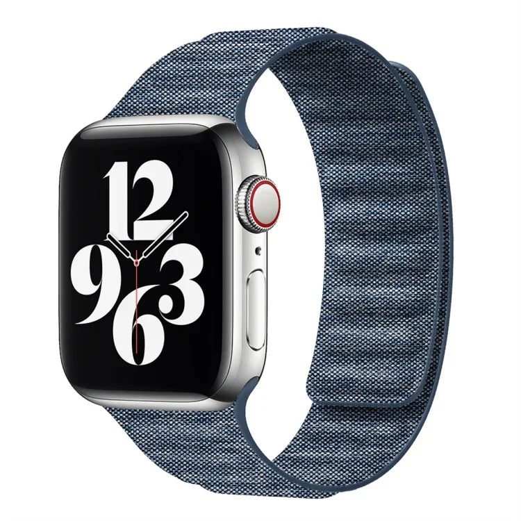 Bracelet de montre magnétique en denim, pour Apple Watch 6 40mm, pour Apple Watch 6 44mm, pour Apple Watch 5 44mm, pour Apple Watch 5 40mm, pour Apple Watch 4 44mm, pour Apple Watch 4 40mm, pour Apple Watch 3 38mm, pour Apple Watch 3 42mm