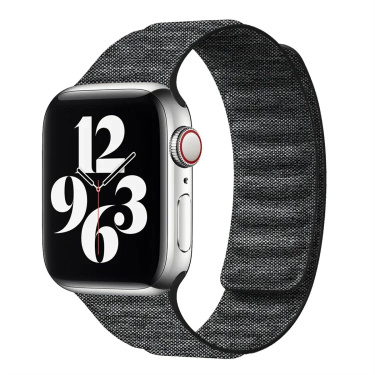 Bracelet de montre magnétique en denim, pour Apple Watch 6 40mm, pour Apple Watch 6 44mm, pour Apple Watch 5 44mm, pour Apple Watch 5 40mm, pour Apple Watch 4 44mm, pour Apple Watch 4 40mm, pour Apple Watch 3 38mm, pour Apple Watch 3 42mm