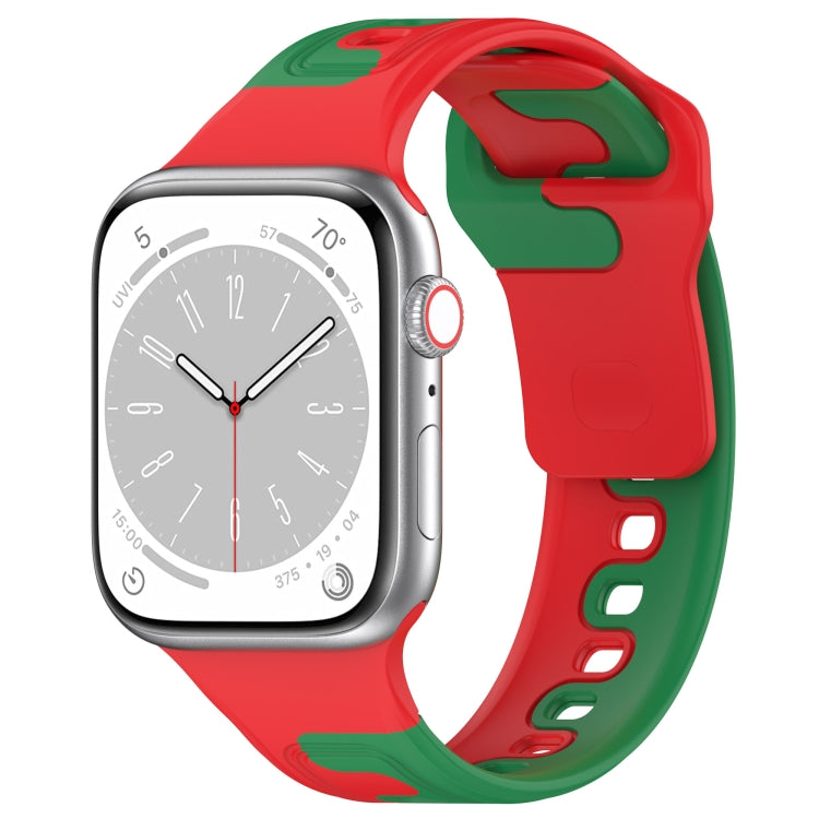 Double Color Silicone Watch Band, For Apple Watch 5 44mm, For Apple Watch 5 40mm, For Apple Watch 4 44mm, For Apple Watch 4 40mm
