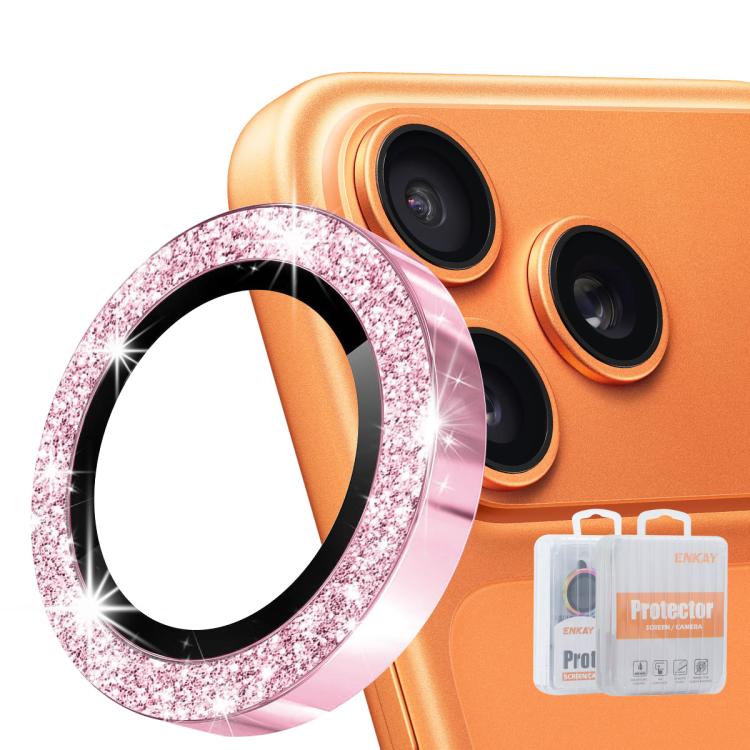 Film en verre trempé ENKAY Hat-Prince Glitter pour lentille arrière en alliage d'aluminium, pour iPhone 17 Pro / 17 Pro Max, pour iPhone 17, pour iPhone Air, pour iPhone 15 Pro / 15 Pro Max, pour iPhone 15 / 15 Plus