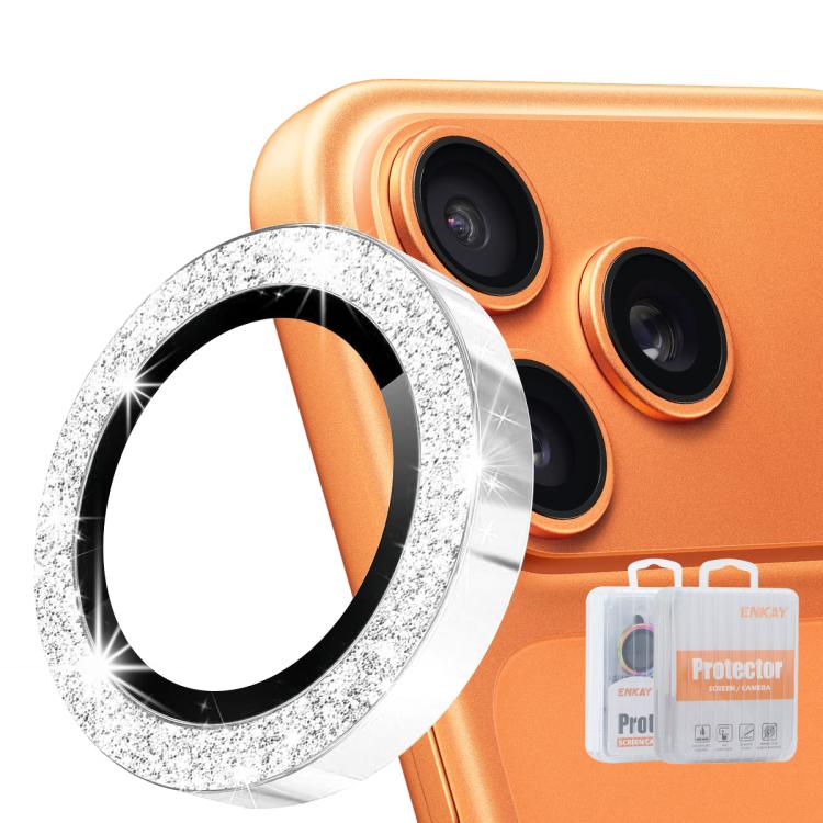 Film en verre trempé ENKAY Hat-Prince Glitter pour lentille arrière en alliage d'aluminium, pour iPhone 17 Pro / 17 Pro Max, pour iPhone 17, pour iPhone Air, pour iPhone 15 Pro / 15 Pro Max, pour iPhone 15 / 15 Plus