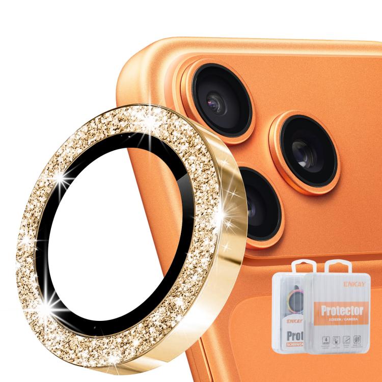 Film en verre trempé ENKAY Hat-Prince Glitter pour lentille arrière en alliage d'aluminium, pour iPhone 17 Pro / 17 Pro Max, pour iPhone 17, pour iPhone Air, pour iPhone 15 Pro / 15 Pro Max, pour iPhone 15 / 15 Plus