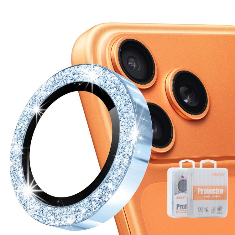 Film en verre trempé ENKAY Hat-Prince Glitter pour lentille arrière en alliage d'aluminium, pour iPhone 17 Pro / 17 Pro Max, pour iPhone 17, pour iPhone Air, pour iPhone 15 Pro / 15 Pro Max, pour iPhone 15 / 15 Plus