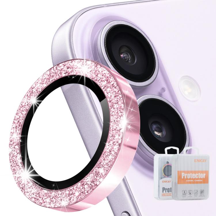 Film en verre trempé ENKAY Hat-Prince Glitter pour lentille arrière en alliage d'aluminium, pour iPhone 17 Pro / 17 Pro Max, pour iPhone 17, pour iPhone Air, pour iPhone 15 Pro / 15 Pro Max, pour iPhone 15 / 15 Plus