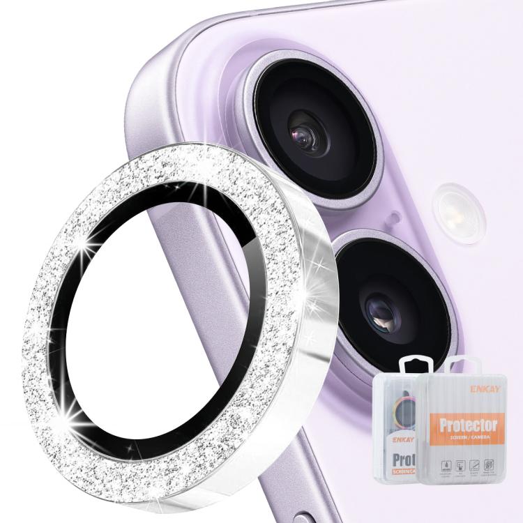 Film en verre trempé ENKAY Hat-Prince Glitter pour lentille arrière en alliage d'aluminium, pour iPhone 17 Pro / 17 Pro Max, pour iPhone 17, pour iPhone Air, pour iPhone 15 Pro / 15 Pro Max, pour iPhone 15 / 15 Plus