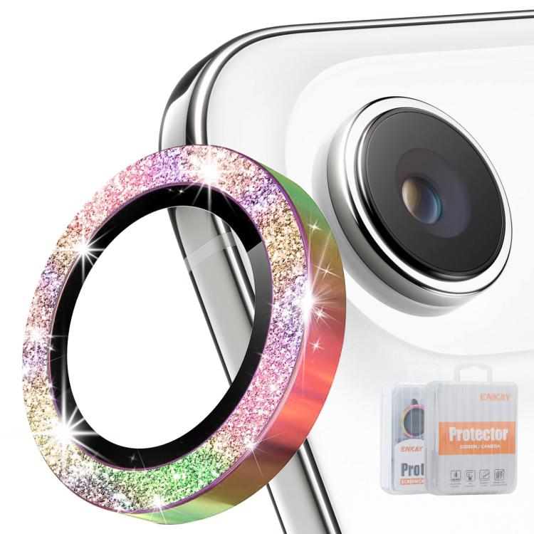 Film en verre trempé ENKAY Hat-Prince Glitter pour lentille arrière en alliage d'aluminium, pour iPhone 17 Pro / 17 Pro Max, pour iPhone 17, pour iPhone Air, pour iPhone 15 Pro / 15 Pro Max, pour iPhone 15 / 15 Plus