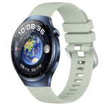 Liquid Glossy Silver Buckle Silicone Watch Band, For Huawei Watch GT4 46mm 22mm, For Huawei Watch GT4 41mm 18mm, For Huawei Watch 4 Pro 22mm, For Huawei Watch 4 22mm