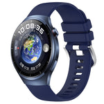 Liquid Glossy Silver Buckle Silicone Watch Band, For Huawei Watch GT4 46mm 22mm, For Huawei Watch GT4 41mm 18mm, For Huawei Watch 4 Pro 22mm, For Huawei Watch 4 22mm