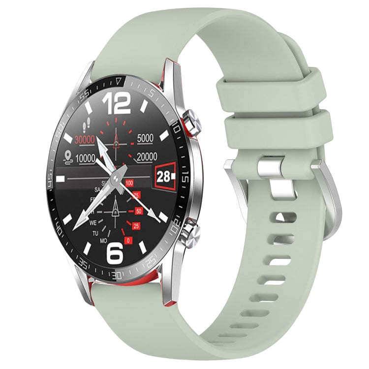 Liquid Glossy Silver Buckle Silicone Watch Band, For Huawei Watch GT3 42mm 20mm, For Huawei Watch 3 22mm, For Huawei Watch GT2 Pro 22mm, For Huawei Watch GT2 46mm 22mm