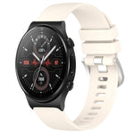 Liquid Glossy Silver Buckle Silicone Watch Band, For Huawei Watch GT3 42mm 20mm, For Huawei Watch 3 22mm, For Huawei Watch GT2 Pro 22mm, For Huawei Watch GT2 46mm 22mm