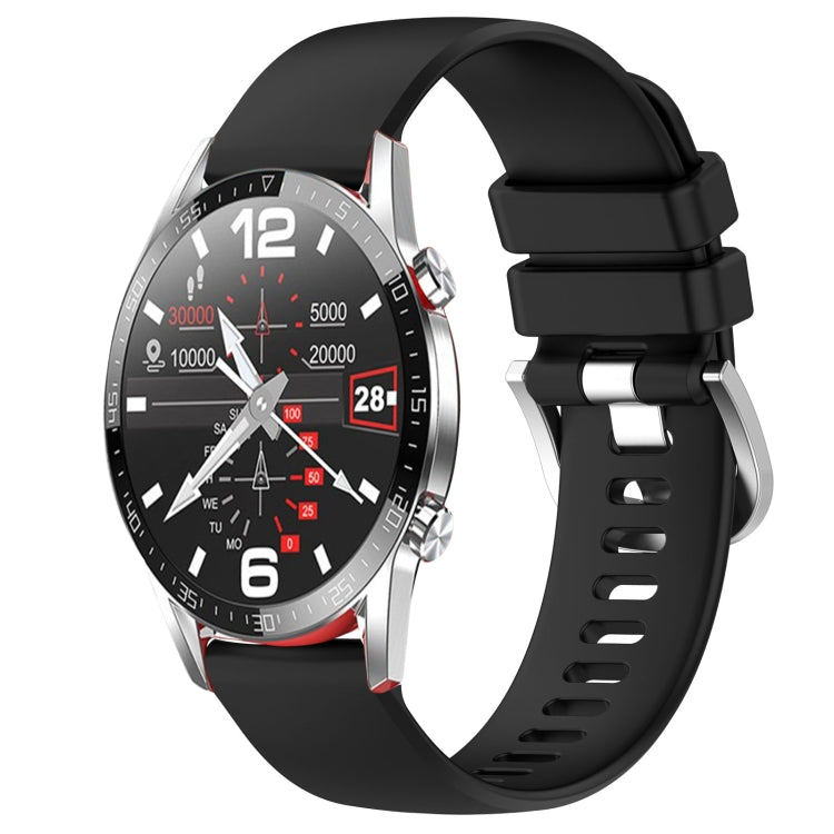 Liquid Glossy Silver Buckle Silicone Watch Band, For Huawei Watch GT2 42mm 20mm, For Huawei Watch 2 20mm