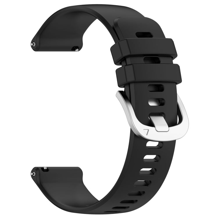 Liquid Glossy Silver Buckle Silicone Watch Band, For Huawei Watch GT2 42mm 20mm, For Huawei Watch 2 20mm