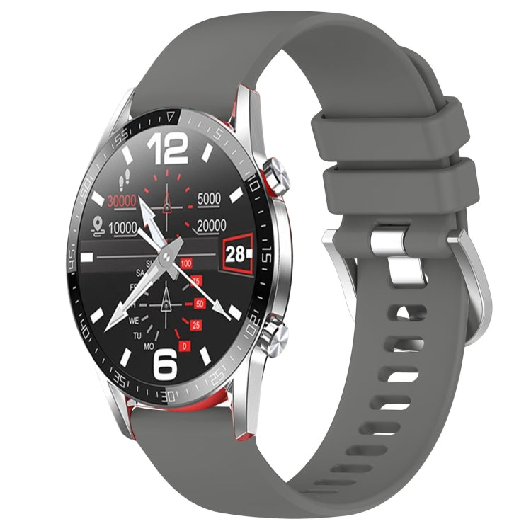 Liquid Glossy Silver Buckle Silicone Watch Band, For Huawei Watch GT2 42mm 20mm, For Huawei Watch 2 20mm