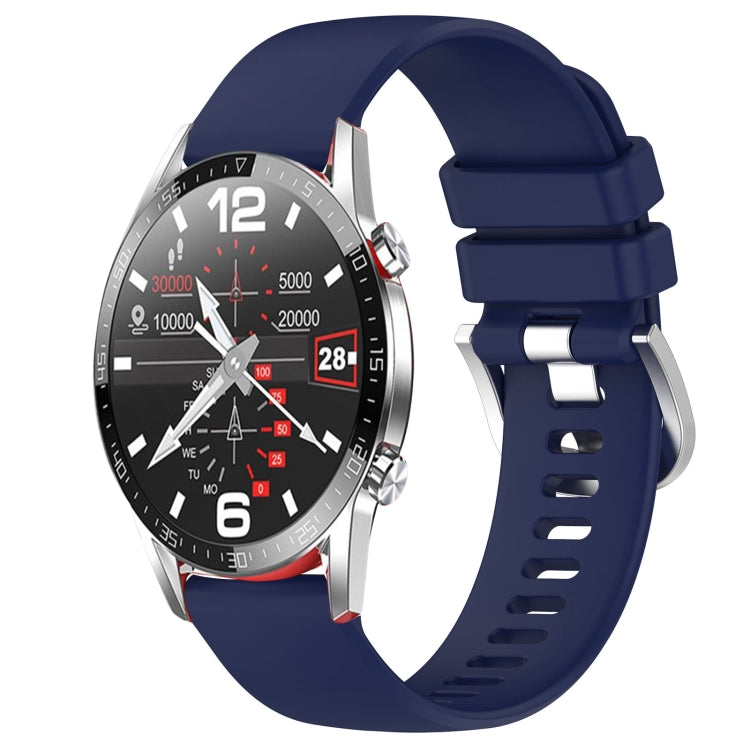 Liquid Glossy Silver Buckle Silicone Watch Band, For Huawei Watch GT2 42mm 20mm, For Huawei Watch 2 20mm