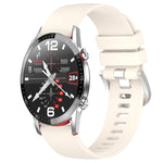 Liquid Glossy Silver Buckle Silicone Watch Band, For Huawei Watch GT2 42mm 20mm, For Huawei Watch 2 20mm