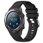 Liquid Glossy Silver Buckle Silicone Watch Band, For Huawei Watch GT2 42mm 20mm, For Huawei Watch 2 20mm