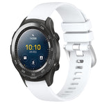 Liquid Glossy Silver Buckle Silicone Watch Band, For Huawei Watch GT2 42mm 20mm, For Huawei Watch 2 20mm