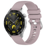 Liquid Glossy Silver Buckle Silicone Watch Band, For Huawei Watch GT4 46mm 22mm, For Huawei Watch GT4 41mm 18mm, For Huawei Watch 4 Pro 22mm, For Huawei Watch 4 22mm