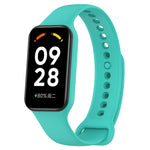 For Xiaomi Mi Band 8 Active Solid Color Integrated Silicone Watch Band, Black, Purple, Teal Green, Dark Blue, Red, Orange, White, Green, Light Blue, Army Green, Pink, Stralight Color