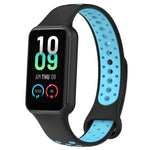 For Xiaomi Smart Band 8 Active Dual Color Breathable Sports Silicone Watch Band, Cyan White, Blue White, Red White, Black White, Black Green, Black Blue, Black Gary, Black Red