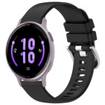 Liquid Glossy Silver Buckle Silicone Watch Band, For Garmin Forerunner245 / 245 Music, For Garmin VivoMove Style / Vivomove, For Garmin Vivomove HR Sport, For Garmin Vivoactive 5