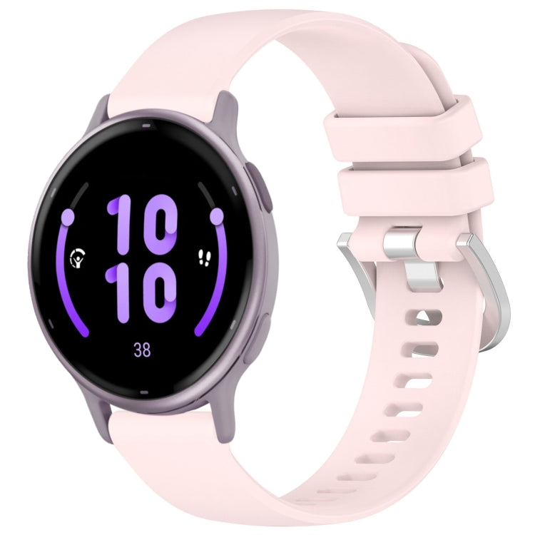 Liquid Glossy Silver Buckle Silicone Watch Band, For Garmin Forerunner245 / 245 Music, For Garmin VivoMove Style / Vivomove, For Garmin Vivomove HR Sport, For Garmin Vivoactive 5
