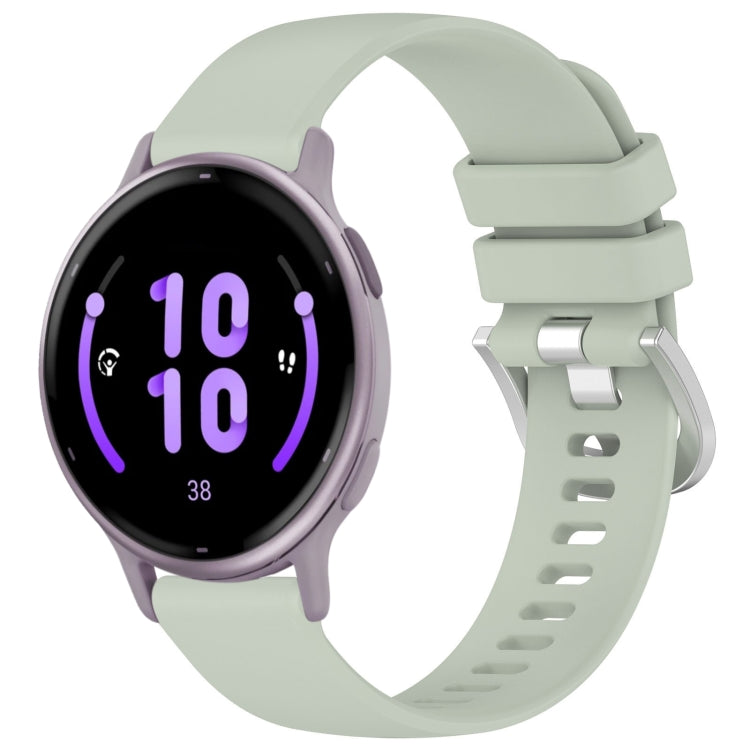 Liquid Glossy Silver Buckle Silicone Watch Band, For Garmin Forerunner245 / 245 Music, For Garmin VivoMove Style / Vivomove, For Garmin Vivomove HR Sport, For Garmin Vivoactive 5
