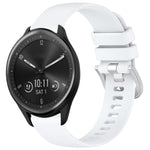 Liquid Glossy Silver Buckle Silicone Watch Band, For Garmin Vivomove Sport, For Garmin Venu 2 Plus, For Garmin Vivoactive3 / 3 Music, For Garmin Forerunner 158 / 55