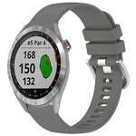 Liquid Glossy Silver Buckle Silicone Watch Band, For Garmin VivoMove Luxe / Garminmove Luxe, For Garmin Forerunner 645 / 645 Music, For Garmin Approach S40, For Garmin Vivomove3 / Garminmove3