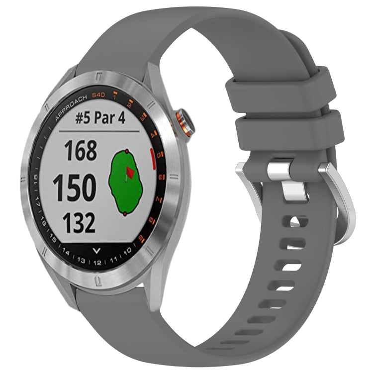 Liquid Glossy Silver Buckle Silicone Watch Band, For Garmin VivoMove Luxe / Garminmove Luxe, For Garmin Forerunner 645 / 645 Music, For Garmin Approach S40, For Garmin Vivomove3 / Garminmove3