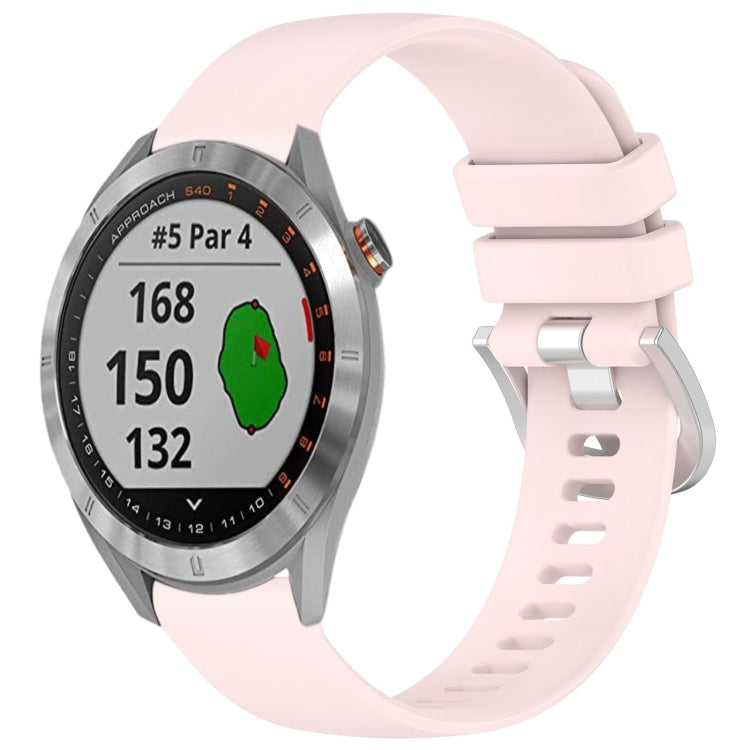 Liquid Glossy Silver Buckle Silicone Watch Band, For Garmin VivoMove Luxe / Garminmove Luxe, For Garmin Forerunner 645 / 645 Music, For Garmin Approach S40, For Garmin Vivomove3 / Garminmove3