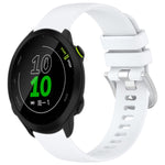 Liquid Glossy Silver Buckle Silicone Watch Band, For Garmin Vivomove Sport, For Garmin Venu 2 Plus, For Garmin Vivoactive3 / 3 Music, For Garmin Forerunner 158 / 55