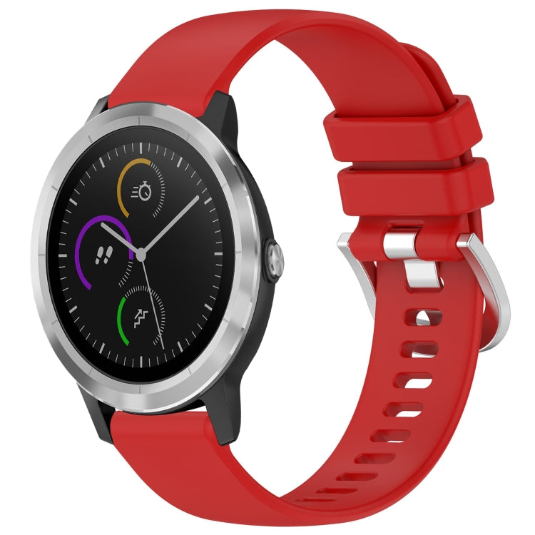 Liquid Glossy Silver Buckle Silicone Watch Band, For Garmin VivoMove Luxe / Garminmove Luxe, For Garmin Forerunner 645 / 645 Music, For Garmin Approach S40, For Garmin Vivomove3 / Garminmove3