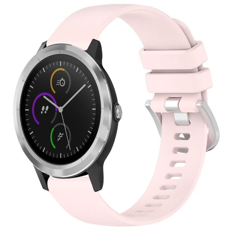 Liquid Glossy Silver Buckle Silicone Watch Band, For Garmin VivoMove Luxe / Garminmove Luxe, For Garmin Forerunner 645 / 645 Music, For Garmin Approach S40, For Garmin Vivomove3 / Garminmove3