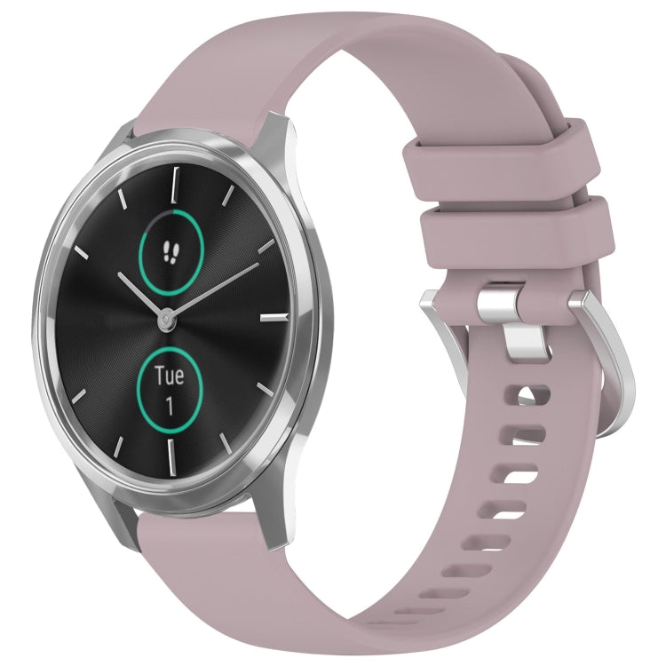 Liquid Glossy Silver Buckle Silicone Watch Band, For Garmin VivoMove Luxe / Garminmove Luxe, For Garmin Forerunner 645 / 645 Music, For Garmin Approach S40, For Garmin Vivomove3 / Garminmove3