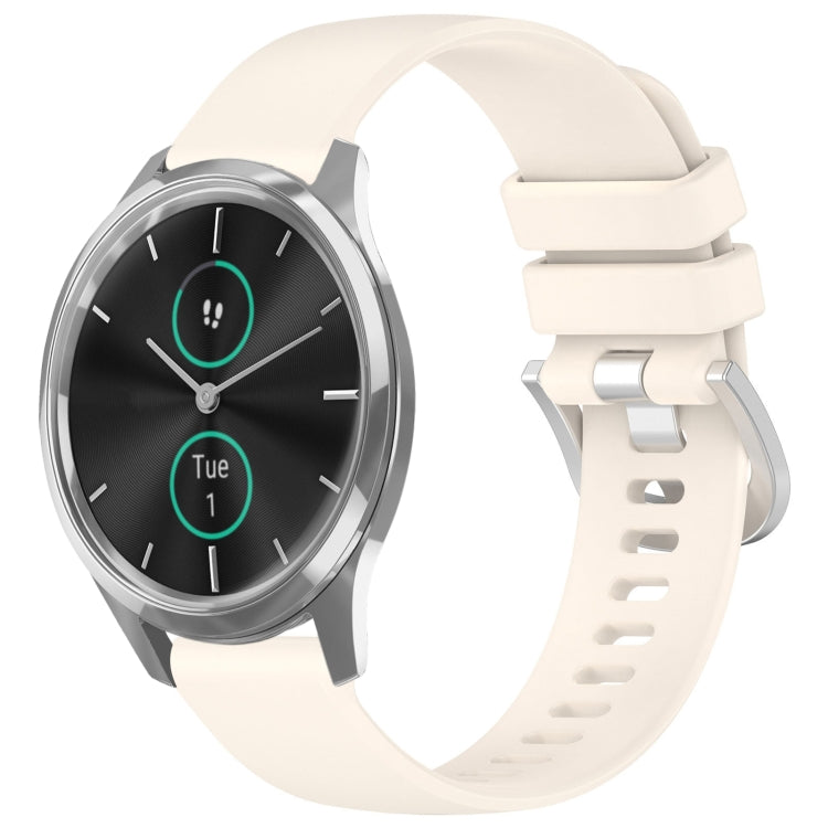 Liquid Glossy Silver Buckle Silicone Watch Band, For Garmin VivoMove Luxe / Garminmove Luxe, For Garmin Forerunner 645 / 645 Music, For Garmin Approach S40, For Garmin Vivomove3 / Garminmove3