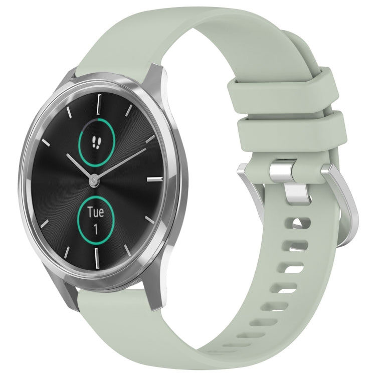 Liquid Glossy Silver Buckle Silicone Watch Band, For Garmin VivoMove Luxe / Garminmove Luxe, For Garmin Forerunner 645 / 645 Music, For Garmin Approach S40, For Garmin Vivomove3 / Garminmove3