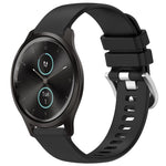 Liquid Glossy Silver Buckle Silicone Watch Band, For Garmin Forerunner245 / 245 Music, For Garmin VivoMove Style / Vivomove, For Garmin Vivomove HR Sport, For Garmin Vivoactive 5
