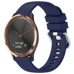 Liquid Glossy Silver Buckle Silicone Watch Band, For Garmin Forerunner245 / 245 Music, For Garmin VivoMove Style / Vivomove, For Garmin Vivomove HR Sport, For Garmin Vivoactive 5